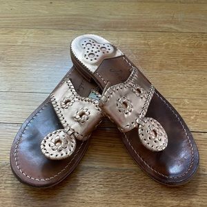 Jack Rogers Flat Sandals in Rose Gold/Copper